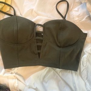 À Olive Green crop top fo going out